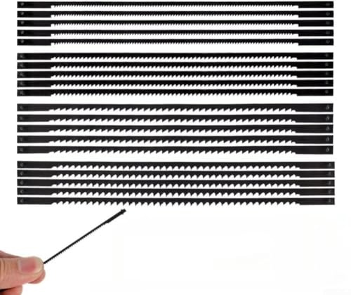 Laubsägeblatt-Set, 12,7 cm Länge, Flachkopf-Konfiguration, Hartstahl für reduzierte Vibrationen und Ablenkung (20 Stück)