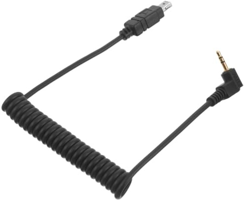 FRCOLOR Coiled Jack Camera Remote Trigger Cord L-shaped Connector Compatible with Dslr Cameras Stretchable Shutter Release Cable Minimizing Camera Shake and Flexible for Night and Macro