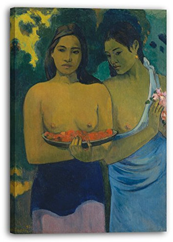 Printed Paintings Leinwand (70x100cm): Paul Gauguin - Zwei tahitische Frauen