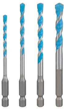 Bosch EXPERT HEX-9 - Set di 4 punte multiple per calcestruzzo, piastrelle in ceramica morbida, 4-8 mm, accessori professionali, trapano a percussione, cacciavite, trapano)