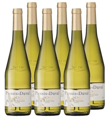 Plessis Duval - AOP Muscadet Sevre et Maine sur Lie - Vin Blanc - Lot de 6 bouteilles x 75 cl