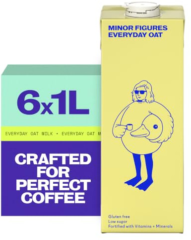 Minor Figures Everyday Oat – Gluten-Free – 6 x 1L Oat Drink Cartons | Great for Cereal, Smoothies and Tea – Fortified with Calcium, B12 & Vitamin D – No Added Sugar – Dairy-Free and Vegan