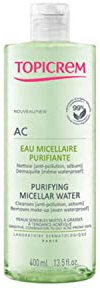 Topicrem - AC CONTROL Eau Micellaire Purifiante Démaquillante - Nettoie en Douceur, Réduit l’Excès de Sébum - Soin pour Peaux Mixtes à Grasses, Acnéiques - 400 ml