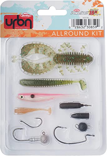 Berkley URBN Allround kit, paket med fyra mjuka drag och tillbehör till många fiskar, utvalda av Berkleys Street Fishing Experter för att fånga abborre, gädda, zander, varierad