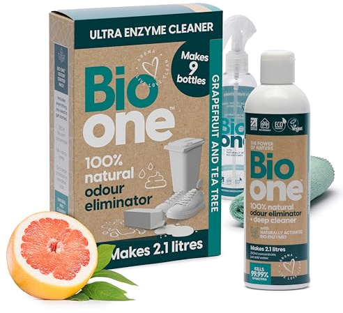 Enzyme Cleaner Odour Eliminator | Highly Concentrated Formula | Kills 99.99% Bacteria | Neutralises Tough Odours on Surfaces, Fabrics & Around the Home | Just Add Water