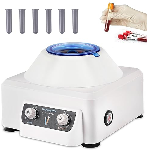 YUCHENGTECH Centrifugeuses de Laboratoire 10mlx6 Centrifugeuse de Paillasse Électrique Centrifugeuse à Basse Vitesse 0-4000 tr/min 0-60 Min 1685xg Compatible avec les Tubes à Centrifuger de 5/7/10ml