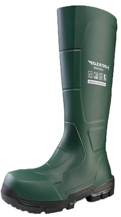 DUNLOP JobGuard S5 – Stivali da lavoro per donna e uomo – Stivali di sicurezza impermeabili con puntale in acciaio – Resistenti ai prodotti chimici e antiscivolo – Verde Heritage – Taglie 43