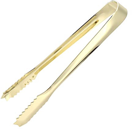 Pinza per Pinza da per Pasticceria, Zucchero, Ghiaccio, in Acciaio Inossidabile, con Materiale Atossico, per Carne Alla Griglia, Bar e Panifici (Placcato oro)