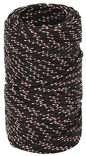 Homgoday Bootsseil Ankerleine Festmacher Tauwerk Seil Tau Geflochten Flechtleine Gartenseil Outdoorseil Allzweck Seil für Bootsport Segeln Polyester Schwarz 2 mm 50 m Polypropylen