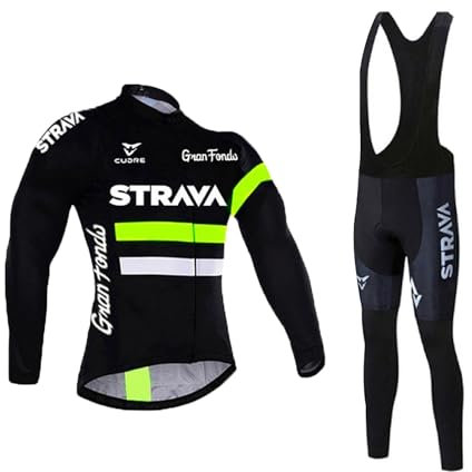 Petorenk Abbigliamento Ciclismo Uomo Invernale Completo Abbigliamento Ciclismo Bici Pile Maglia Tuta Bicicletta +Pantaloni Imbottiti Con 3D Gel pad Traspirante Sportivo (M, Verde)