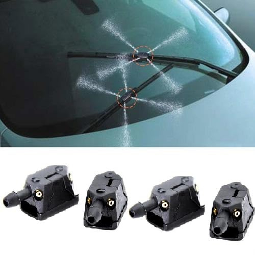 Generisch 2/4 Stück Scheibenwischer Düsen, Scheibenwaschdüsen Auto Frontscheibenwischer Waschdüsen Scheibenwischer Spritzdüse, Scheibenwaschdüsen Passend für 8mm 9mm Wischerarm