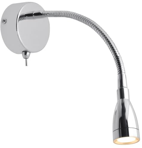 Long Life Lamp Company LED Indoor Reading Wall Light 2W 3000K Chrome Wall Mounted Bedside Light H3144