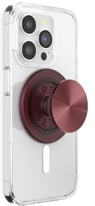 PopSockets Phone Grip for MagSafe, Magnetic Holder, Phone Stand, Red - Alum Radial Oxblood