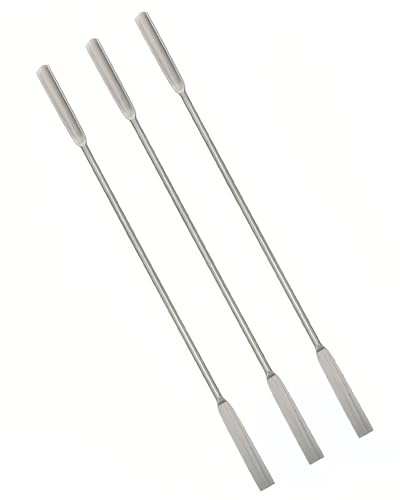Zeayebsr 3 Pièces Spatule en acier inoxydable pour laboratoire, pour le Remplissage de Bouchon de Gel de Poudres,double spatule inox laboratoire，spatule laboratoire，spatules de laboratoire，18CM