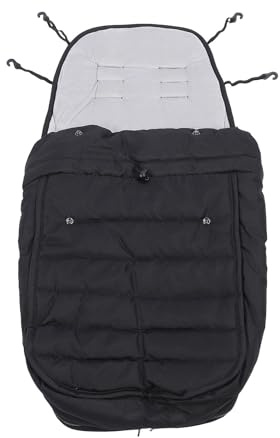 Saco para Cochecito de bebé, Saco a Prueba de Viento para Niños Pequeños, Cubierta Gruesa para Pies de Cochecito con Cierre de Ajuste para Clima Frío (Negro)