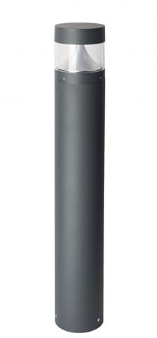 LED Wegeleuchte Aluminium Dunkelgrau IP65 Wege Garten Eingang 98 cm hoch Ø16 cm neutralweiß 4000 K 1820 lm 23 W runde Außenlampe stehend FROWDO