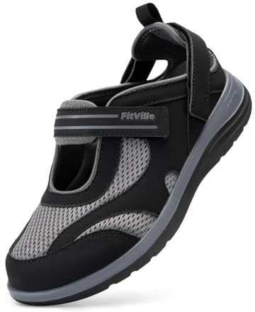 FitVille Womens Extra Wide Walking Sandals Mary Jane Shoes | Adjustable, Casual, Mary Jane, Summer Shoes, Walking, Outdoor