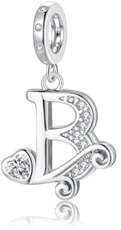 Cadeau de Saint-Valentin - Lettre A-Z Charms S'adapte au Collier Bracelet Européen,Cadeau pour Femmes Filles Anniversaire