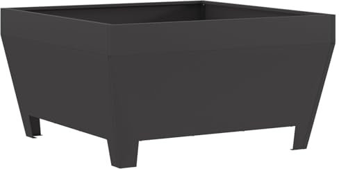 vidaXL Focolare Quadrato Nero Acciaio Dolce 80 x 43 cm Design Minimalista Riscaldamento Esterno per Giardino e Patio a Legna Resistente al Calore Durevole