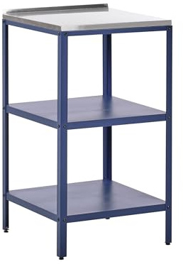 Isola da giardino per esterni Mensole per cucina Piano in acciaio inox Blu