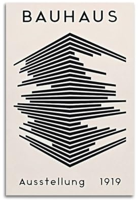 CKJenjBKm Bauhaus Art Geometrische Drucke, abstrakt, minimalistisch (15), Beige, Wandkunst, Poster, ästhetischer Leinwand-Kunstdruck, Heimdekoration für Schlafzimmer, Wohnzimmer, 50 x 75 cm