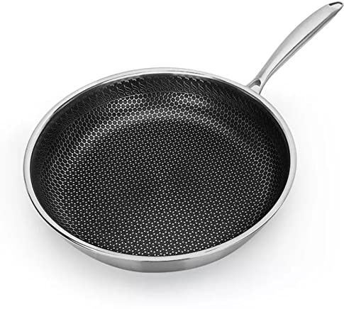 QUSYZD Sartén de Acero Inoxidable Antiadherente, sartén Multiusos para Uso en cocinas domésticas o restaurantes.,