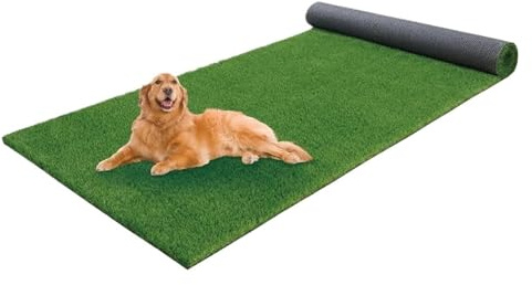 WSQHAO Erba Sintetica Extra Large realistica in Rotoli da 7 Piedi x 12 Piedi con Fori di drenaggio, Spessore 1,38 Pollici, for Esterni e Interni, Verde per Terrazzo
