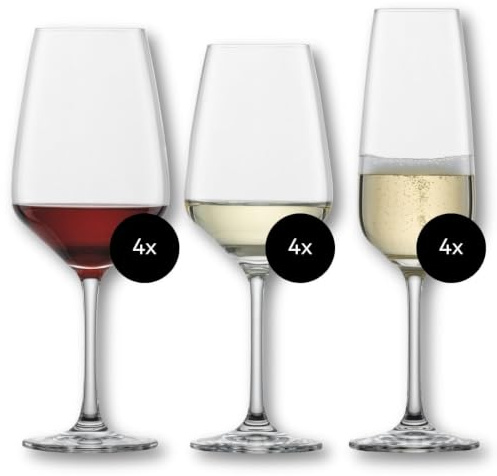 SCHOTT ZWIESEL Allround Glas Set Tulip 12er Set, Weingläser und Sektgläser aus Tritan Kristallglas, spülmaschinenfestes Glas Set, 124336 | zeitlose Weingläser und Sektgläser im Set, spülmaschinenfeste Tritan®-Kristallgläser, Made in Germany