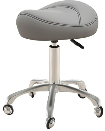 FXLUHAY Sgabello di bellezza, Sedia di trattamento, Sgabello da sella per armadietto dentale, girevole a 360°, Sedia da ufficio ergonomica medica (grigio scuro)