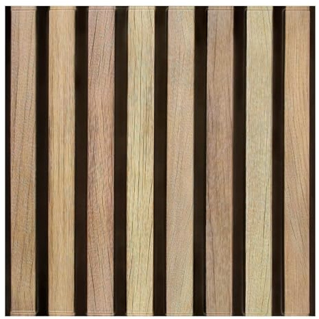 Commomy 10pcs Faux Wood Slat Wallpaper Tiles, Peel and Stick on Tiles, 11.8 x 11.8 Wood Look Wall Decoration for Kitchen, Bathroom, Balcony, Bedroom and Living Room