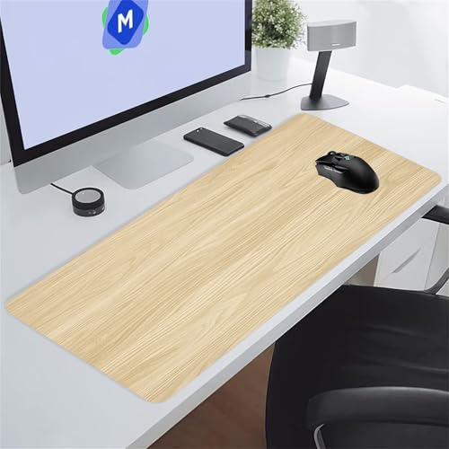 Tapis de Souris Gamer 900x400x3 mm Grain Bois Grand Tapis de Souris, Tapis Bureau Antidérapant, Surface Ultra-Lisse Améliore la précision et la Vitesse pour Bureau, Études, Gaming