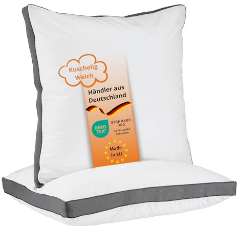 sleepling 2er Set Lyocell Kopfkissen 80x80 cm, Kissen Ultra weich & Soft | Allergiker Schlafkissen 80 x 80 cm, Bettkissen, Pillow, atmungsaktiv, OEKO-TEX, Made in EU, Waschbar bis 60 Grad, 2 Stück