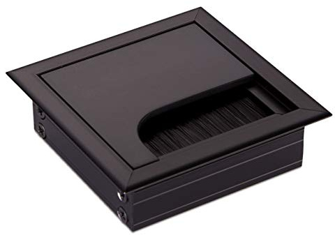 SO-TECH® Kabeldurchführung CAVO 80 x 80 mm eckig aus Alu schwarz eloxiert | Kabeldurchlass