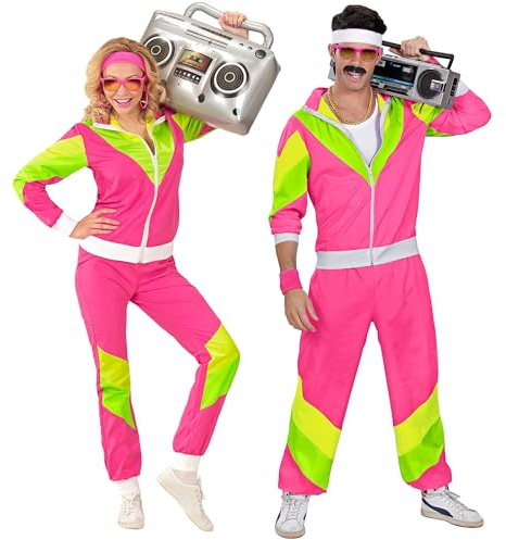 W WIDMANN MILANO Party Fashion - Costume survêtement, veste et pantalon, tenue des années 80, survêtement de jogging pour le carnaval et les fêtes