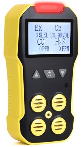 USA NIST Calibrated 4 Gas Monitor by Forensics | O2, CO, H2S, LEL | USB Recharge |