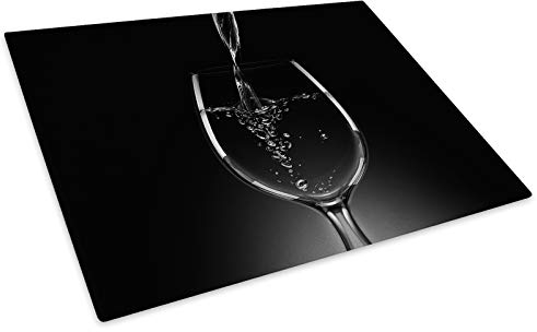 Black White Wine Cool Glass Chopping Board Kitchen Worktop Saver Protector