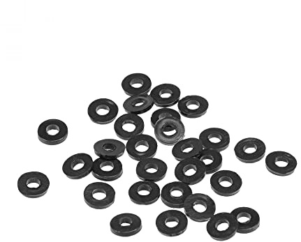 sourcing map 30 Stück Gummi Unterlegscheiben Flache Unterlegscheiben Schwarz 7mm AD 3mm ID 1,2mm Dick Distanzhülsen Dichtungsringe Beilagscheiben für Wasserhahn Rohr Wasserschlauch
