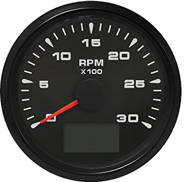 ELING Drehzahlmesser 3000RPM Tachometer für Yachten Automatik mit 8 Farben Hintergrundbeleuchtung 85mm 9-32V