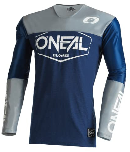 O'NEAL | Motocross skjorta med lång ärm | MX MTB Mountain Bike | Lättviktsmaterial, ergonomisk slim fit-skärning för perfekt passform | Mayhem Jersey Hexx V.22 | Vuxen | Blågrå | Storlek XXL