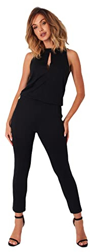 Lemoniade stylischer Jumpsuit V-Ausschnitt und raffinierten Details als Neckholder, Kurzarm oder Langarm