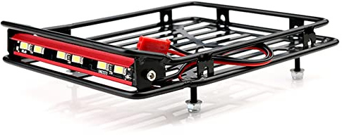 KYX Racing Metal Roof Rack 132x103mm w/LED Lamp Upgrades Parts Accessories for RC Crawler Car SCX10 II 90046 90047 SCX10 III Traxxas TRX4 TRX6 Redcat Gen8 Scout II