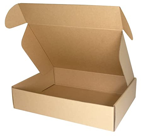 PACK4YA 330 × 225 × 72 mm små paket postlådor Royal Mail PiP korrugerade kartonglådor för postning A4 C4 bruna postlådor för småföretag lagring eller presentförpackning (5 st)