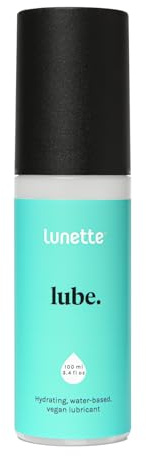 Lunette Gleitgel Wasserbasiertes, pH-neutrales & Veganes Gleitmittel für Menstruationstassen, Menstruationsscheiben, Kondome & Sexspielzeug – Sicher für Silikon, Latex & Gummi – Reisegröße 100 ml