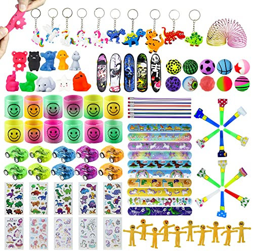 WAORZMK Kids Party Bag Fillers - 105 Pcs Assorted Small Toys for Classroom Rewards, Party Favours, Lucky Dip Prizes