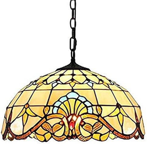 E27 Tiffany Pendelleuchte Deko Leuchte Vintage Glas Hängelampe Höheverstellbar Esstisch Esszimmer Küchenlampen Lampen Retro Pendellampe Wohnzimmerlampe Hängeleuchte Schlafzimmer Keller Loft Cafe Bar