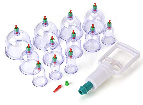 12x Avanzato Cupping Massaggio Set Ventose Coppettazione Silicone Cellulite Massaggio Agopuntura Vuoto