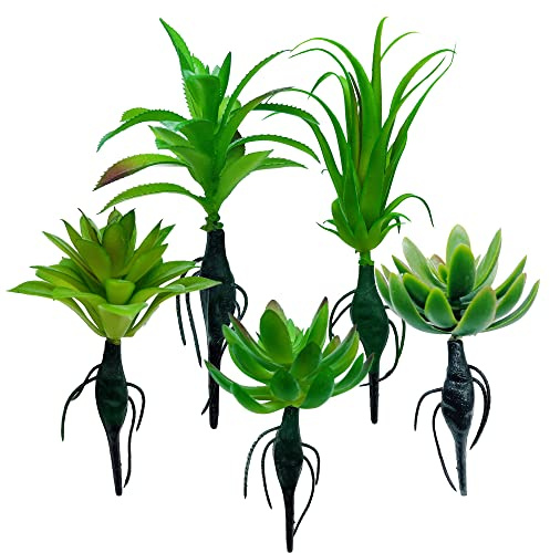 Woohome 5 Stück Künstliche Sukkulenten Faux Blume Sukkulenten Unpotted Sukkulenten Picks Faux Sukkulente für Home Indoor Garten Dekoration