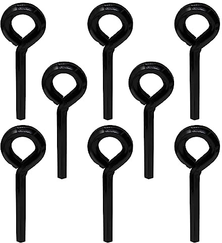 Hordion Set di 8 chiavi esagonali da 17,2 cm con anello completo, resistenti chiavi a brugola anulari per portachiavi, chiavi a brugola in metallo, per barra antipanico, dispositivi di uscita (nero)