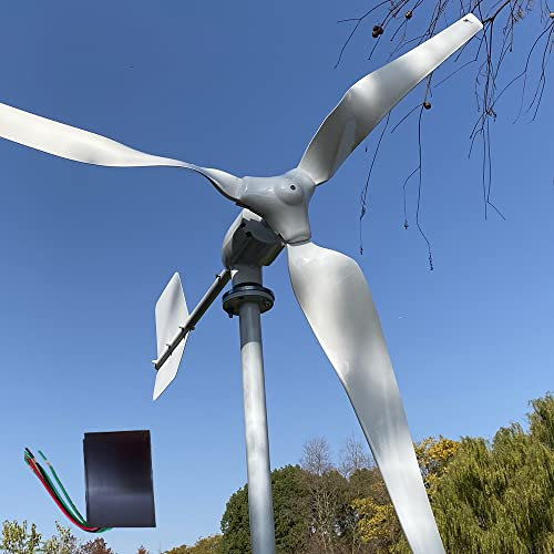Generador de Turbina Eólica 24V 48V 2000 W Aerogenerador Horizontal 3 Cuchillas Kit de Turbina Eólica con Controlador de Carga MPPT para Solar Híbrido Suministro de energía