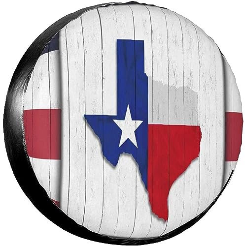 747 Auto Reifen Taschen Texas-Sterne-Karte Mit Texas State Flag Auf Holz Sauberen Reifenschutzhülle Staubdicht Autoreifen Für SUV Fahrzeuge Trailer 16inch